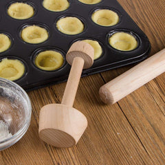 Wood Egg Tart Pusher Double Sided Tart Tamper Pastry Pusher