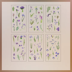 6pcs Flowers Stickers Scrapbook Bullet Journal Self adhesive Stickers