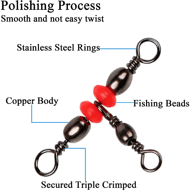 T-shaped Swivel Ring Fishing Line Hook Connector 10-20pcs