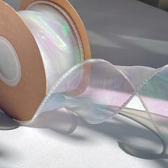 Sparkle Organza Chiffon Ribbon 6in Width 10yd roll
