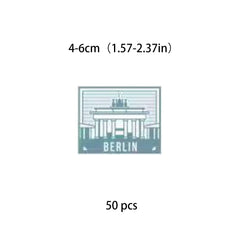 50pcs Retro Travel Ticket Sticker Diy Computer Washi Scrapbooking Stickers