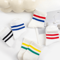 5 Pairs Kids Sports Crew Socks Breathable Comfy Students Children's Socks