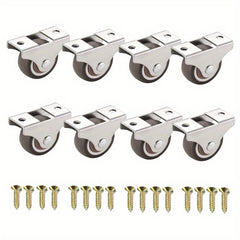 8pcs TPR Rubber Caster 1" Plain Bearing Coffee Thermoplastic Wheels
