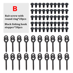 70pcs Fishing Hook Bait Stopper Boilies Bead Stoppers Tackle Kit