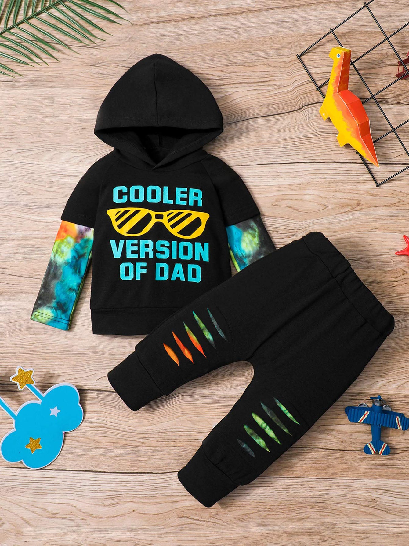 Toddler Boy's Tie Dye Hoodie & Sweatpants Set