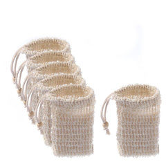 5pcs Sisal Hemp Soap Bag Double Layer Net Bags