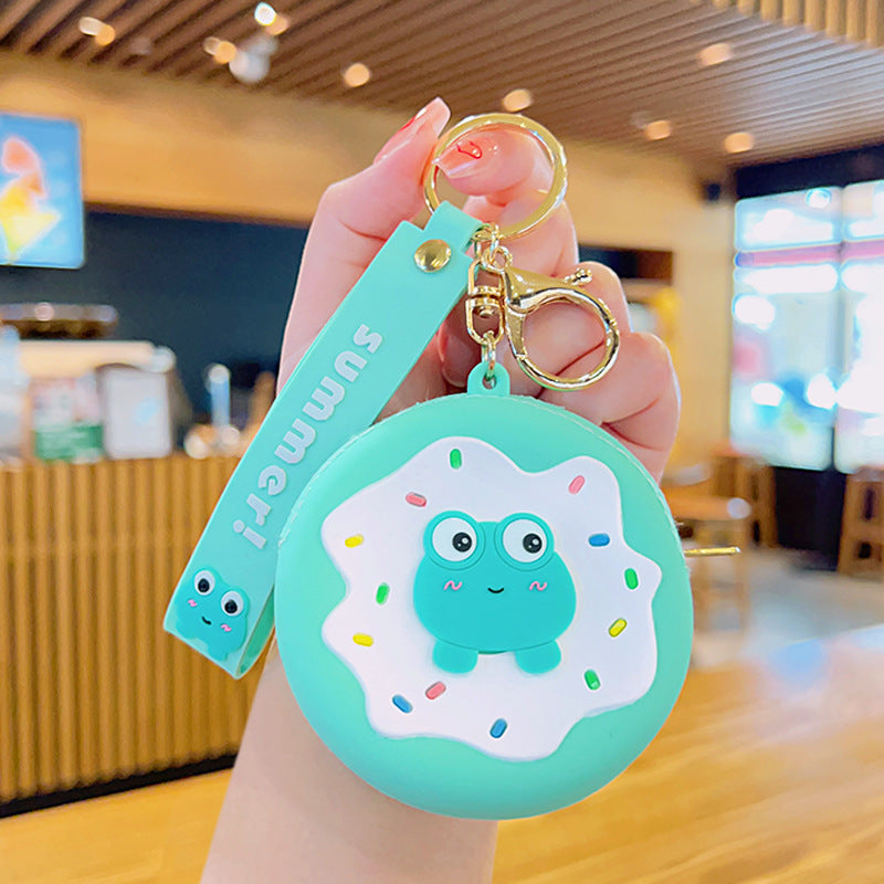Children's Donut Coin Purse Wallet Cartoon Keychain Pendant