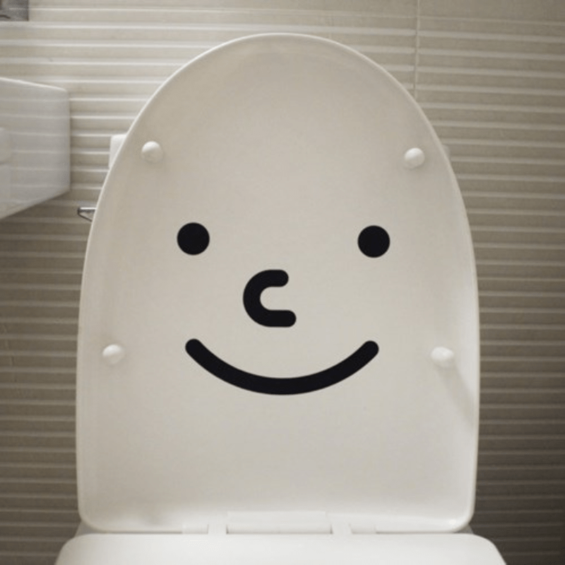 Creative Happy Face Toilet Sticker Waterproof Decor