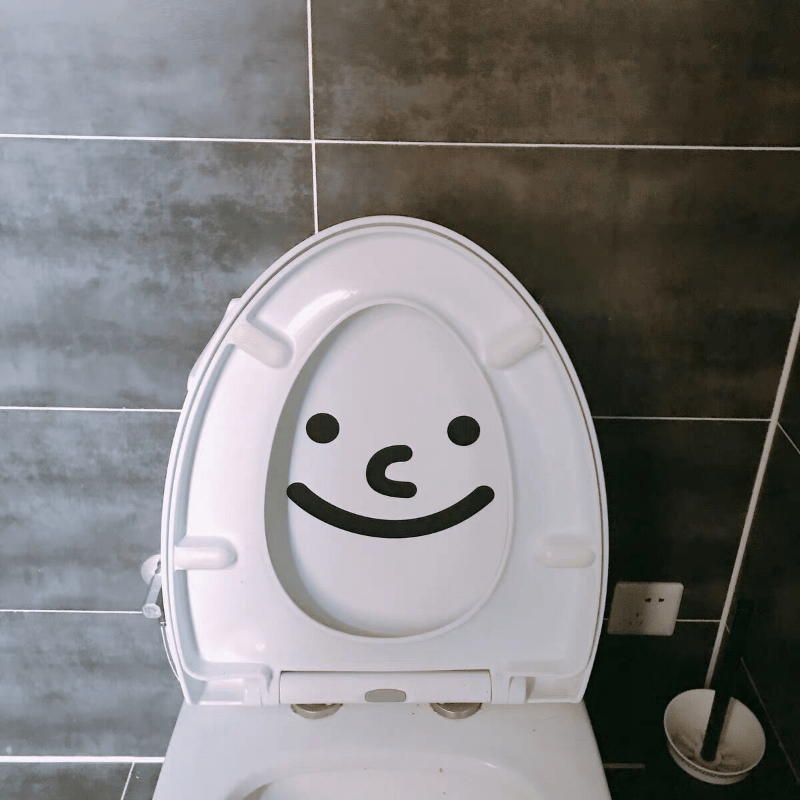 Creative Happy Face Toilet Sticker Waterproof Decor