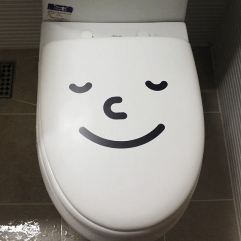 Creative Happy Face Toilet Sticker Waterproof Decor