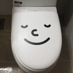 Creative Happy Face Toilet Sticker Waterproof Decor