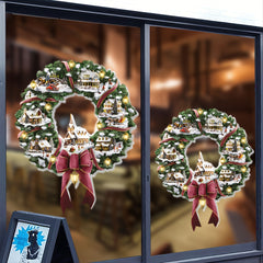1pc Christmas Ring Stickers PVC Wall Stickers Self Adhesive For Glass Windows