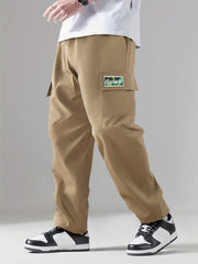 Pattern Print Drawstring Cargo Pants Men s Streetwear