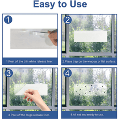20pcs Clear Window Fly Traps Sticky Indoor House Fly Trap Catcher Paper