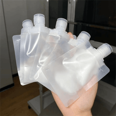 10pcs Refillable Flat Pouch Clear Plastic Empty Packaging Bag for Travel Liquid