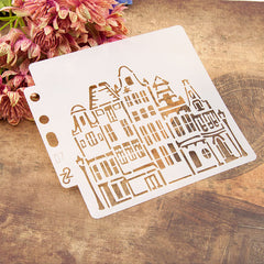 House Building Street Layering Stencils DIY Painting Scrapbook Coloring