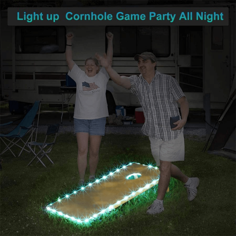 LED Hole Plate Lights w/ Remote Control for Nighttime Beanbag Toss