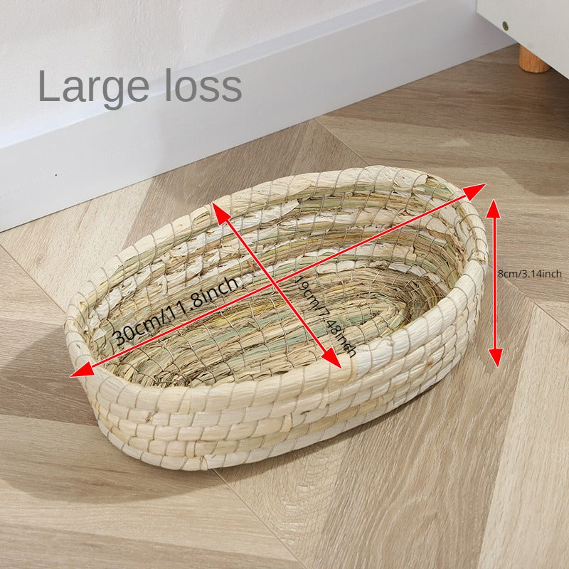 Handwoven Grass Nest Cage for Small Pets
