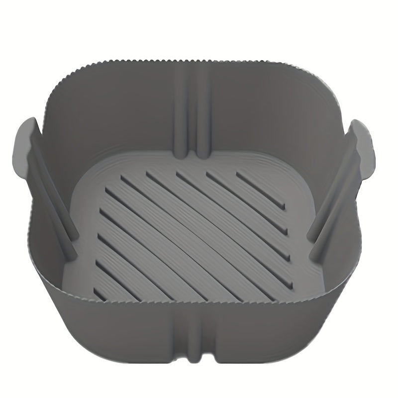 1pc Square Air Fryer Silicone Pot Reusable Liner 19x16.48x4cm
