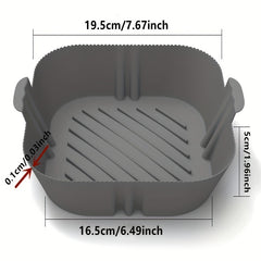 1pc Square Air Fryer Silicone Pot Reusable Liner 19x16.48x4cm