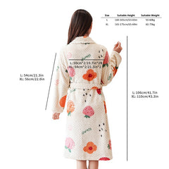Plush Fruit Pattern Flannel Bathrobe