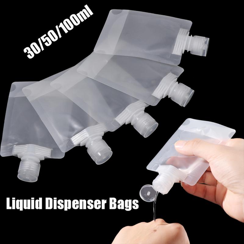 10pcs Portable Makeup Packing Bag with Flip Cap 30 50 100ml