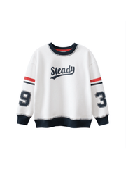 Kid's Preppy Style Sweatshirt Print Pullover Crew Neck Long Sleeve Top
