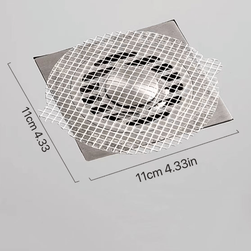 20pcs Disposable Shower Drain Hair Catcher Mesh Stickers Shower Drain Covers