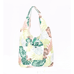 Leaves Pattern Shoulder Bag Lightweight Foldable Shopping Bag