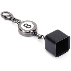 Retractable Pool Cue Chalk Holder with Key Ring
