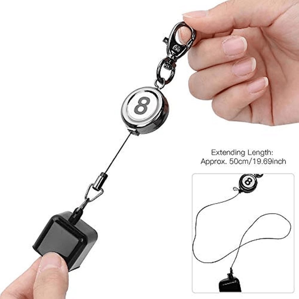 Retractable Pool Cue Chalk Holder with Key Ring