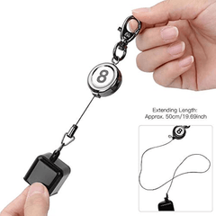 Retractable Pool Cue Chalk Holder with Key Ring