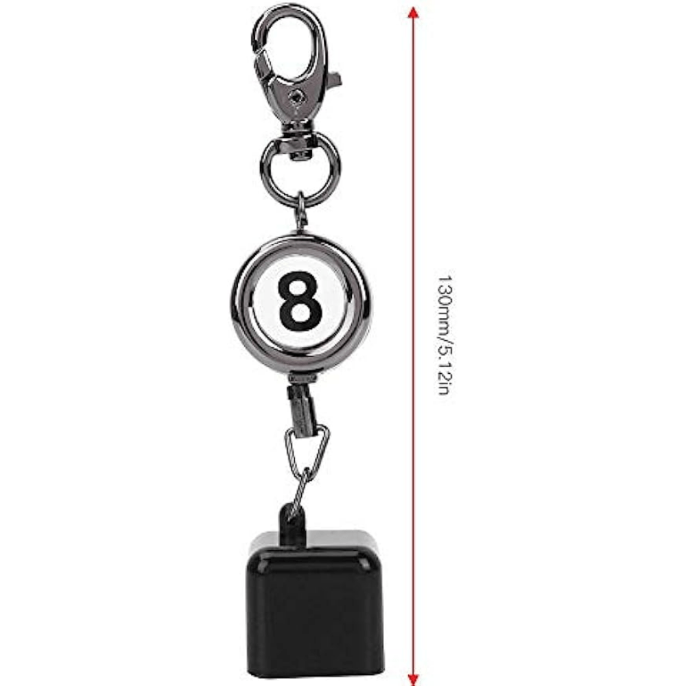 Retractable Pool Cue Chalk Holder with Key Ring