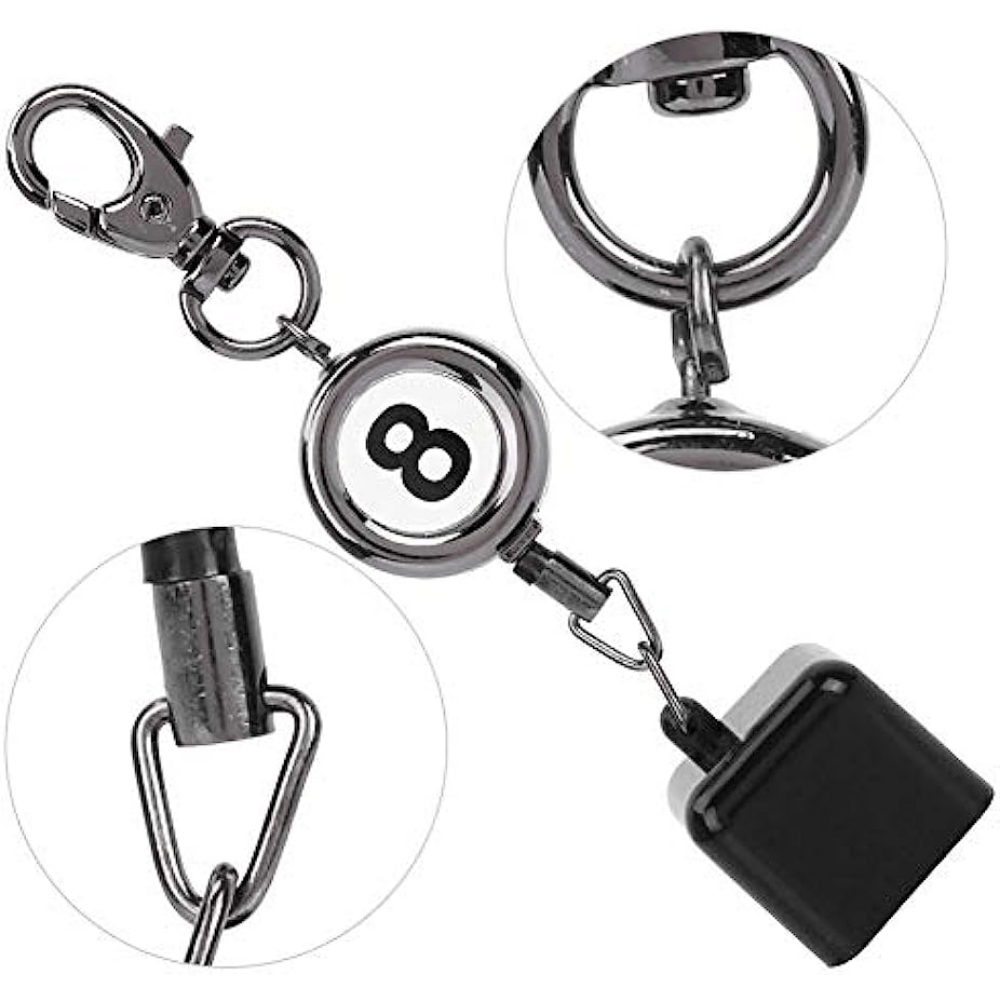 Retractable Pool Cue Chalk Holder with Key Ring