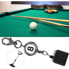 Retractable Pool Cue Chalk Holder with Key Ring