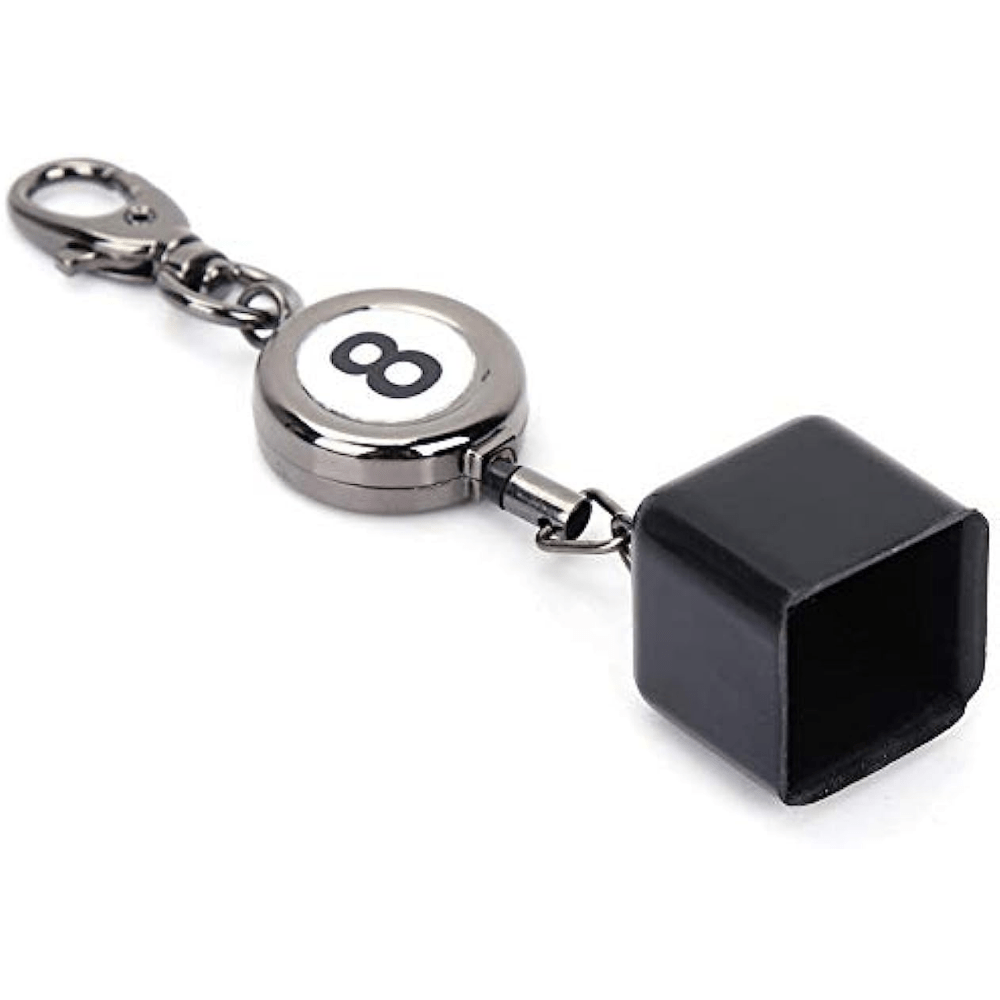 Retractable Pool Cue Chalk Holder with Key Ring