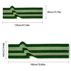 Polyester Green Kitchen Rug Striped Plants Carpet
