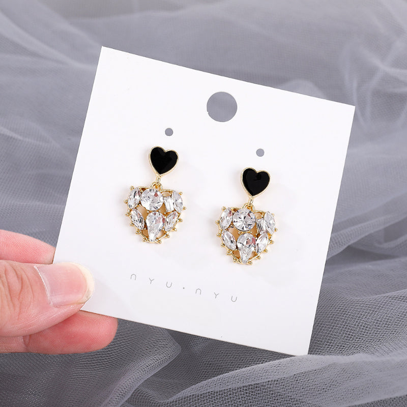Artificial Diamond Earrings Love Light Stud Earrings Classic Jewelry