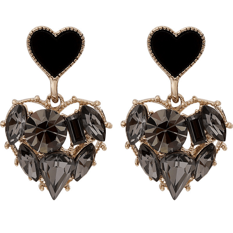 Artificial Diamond Earrings Love Light Stud Earrings Classic Jewelry