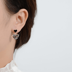 Artificial Diamond Earrings Love Light Stud Earrings Classic Jewelry