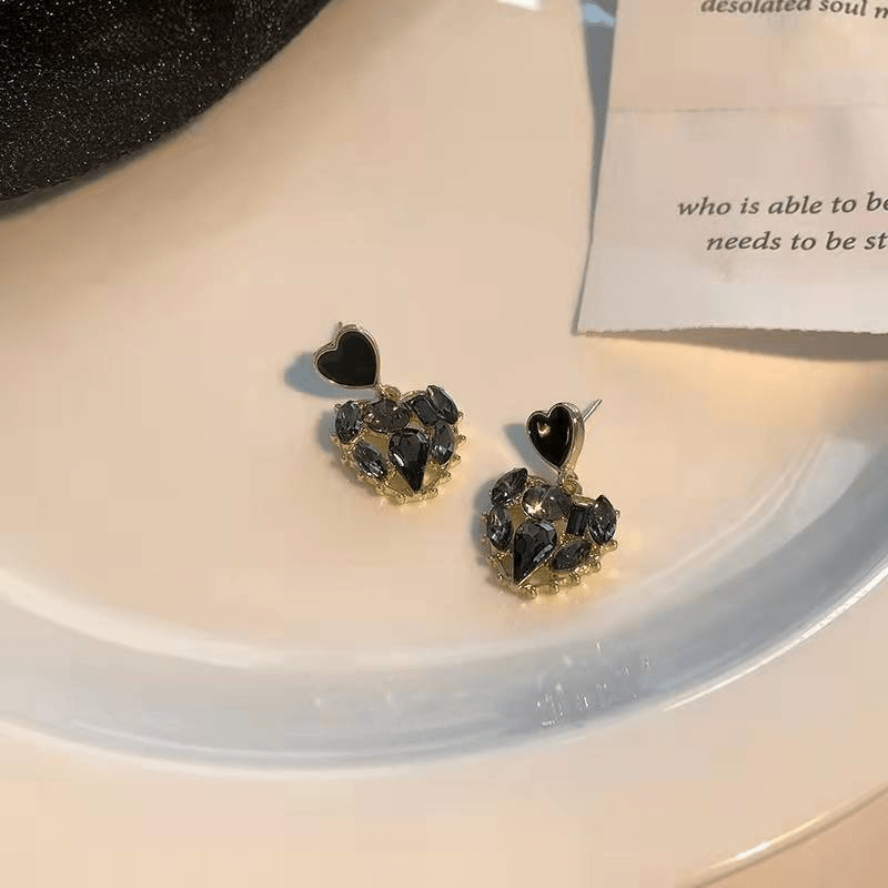 Artificial Diamond Earrings Love Light Stud Earrings Classic Jewelry