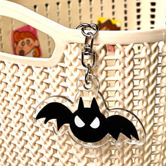 Halloween Pumpkin Bat Keychain Acrylic Key Ring Decoration