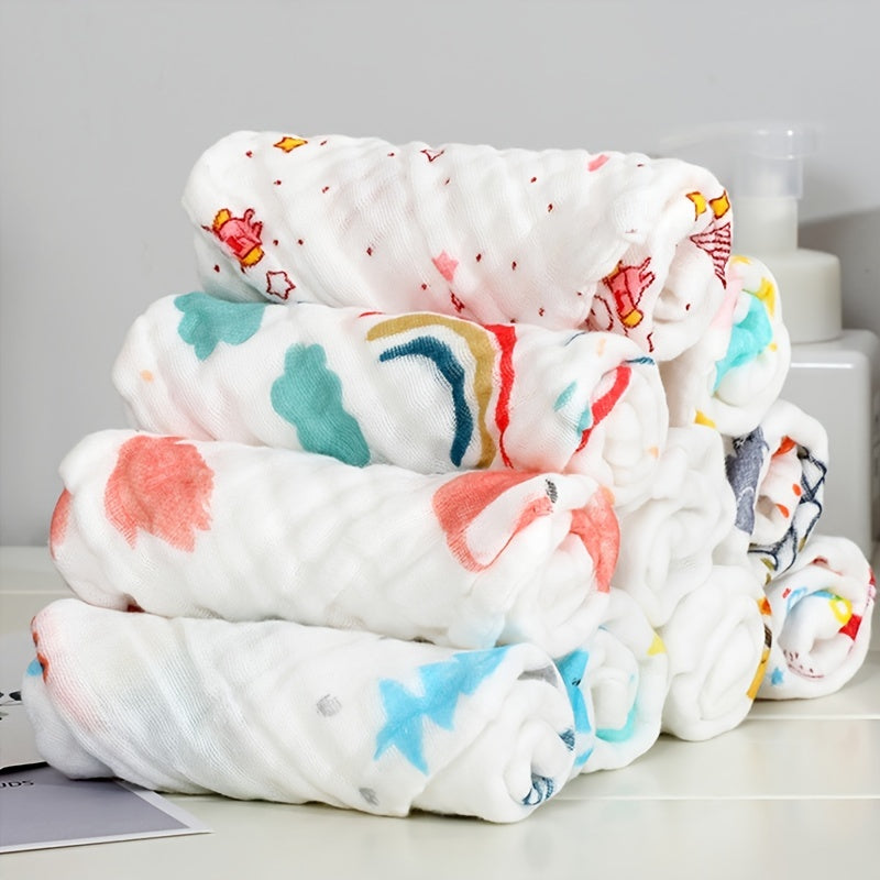 5pcs Baby Muslin Washcloths Soft Face Cloth For Newborn