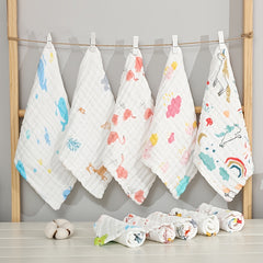 5pcs Baby Muslin Washcloths Soft Face Cloth For Newborn