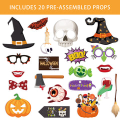 20pcs Halloween Funny Photo Props Ghost Pumpkin Bat Spider Party Decorations