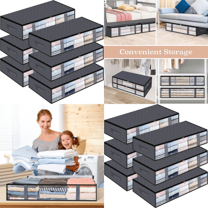 4pcs Under Bed Storage Container Foldable Breathable Storage Bag With Handle
