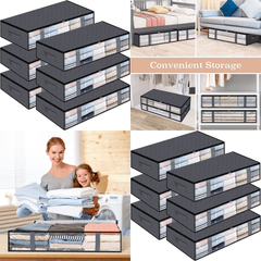 4pcs Under Bed Storage Container Foldable Breathable Storage Bag With Handle