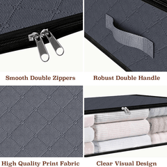 4pcs Under Bed Storage Container Foldable Breathable Storage Bag With Handle