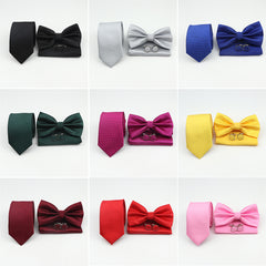 Men's Ties Bowtie & Pocket Square Handkerchief & Cufflinks Sets