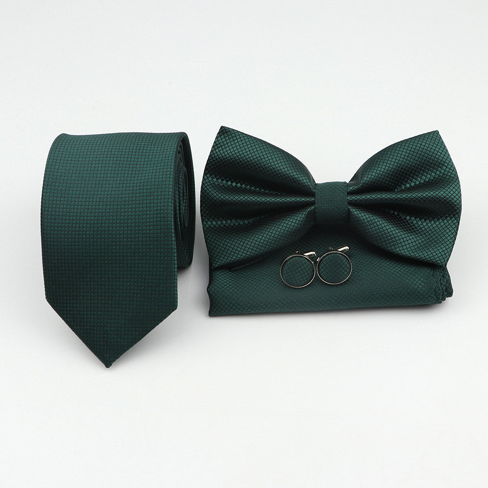Men's Ties Bowtie & Pocket Square Handkerchief & Cufflinks Sets
